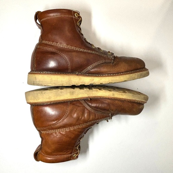 Thorogood‎ American Heritage Mens 9 Leather Work Boots Brown Lace USA Made Wedge main image 9